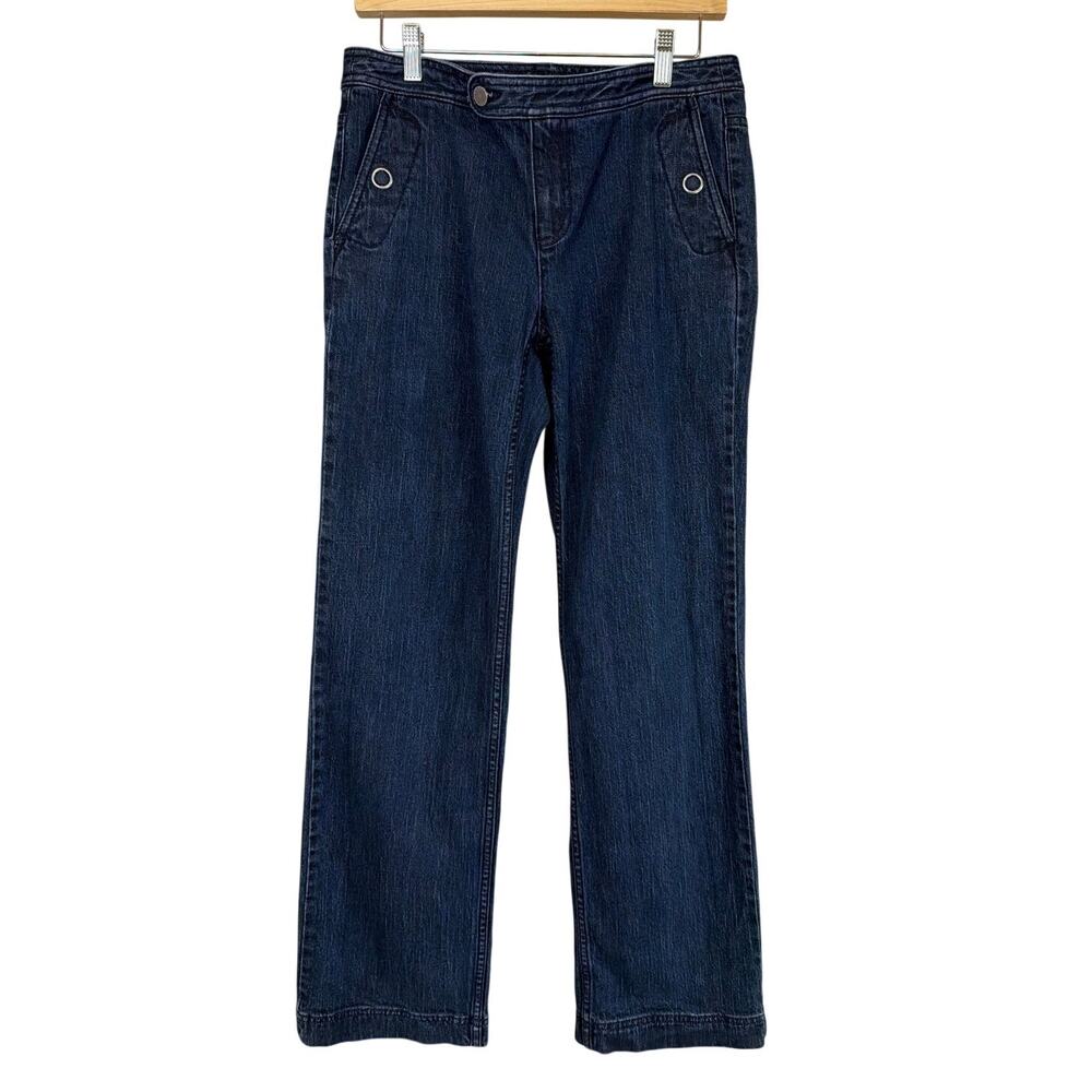 Liz Claiborne Blue Denim Jeans with Snap Pockets Size 4